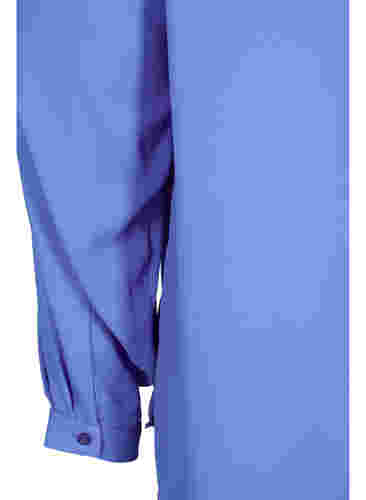 Effen kleur overhemd met v-hals, Ultramarine, Packshot image number 3