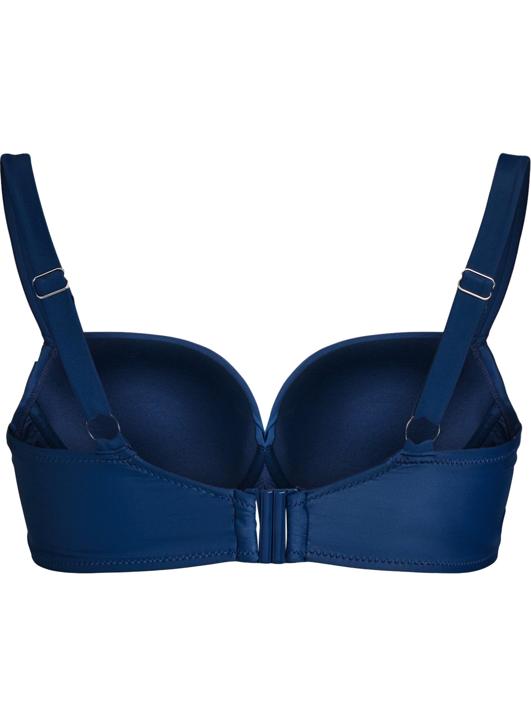 Zizzi Bikini top met beugel en plooien, Blauw, Packshot image number 1