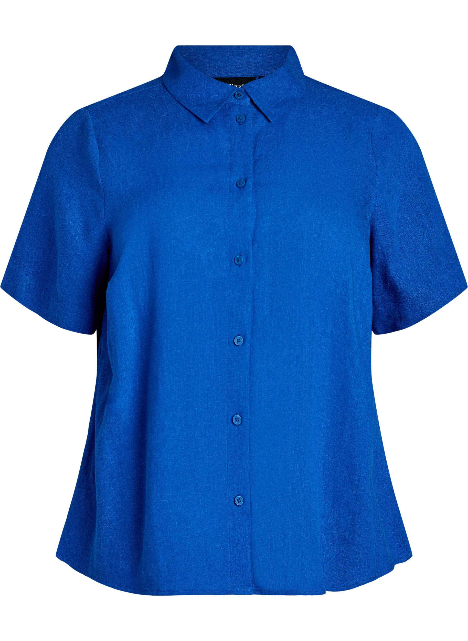 Shirt met korte mouwen in linnen en viscose