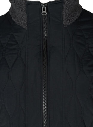 Gewatteerde jas met teddy en zakken, Black Comb, Packshot image number 2