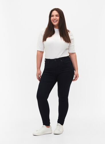 Super slim Amy jeans met hoge taille, Unwashed, Model image number 0