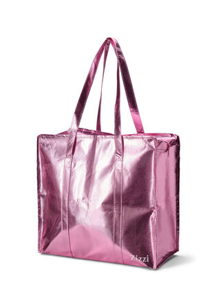Boodschappen tas met rits, Pink , Packshot image number 1