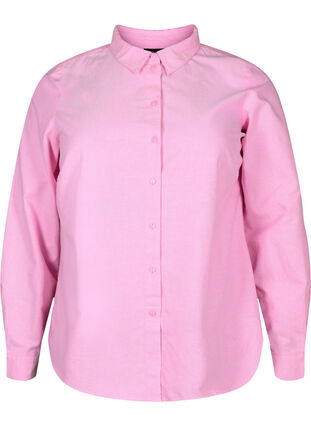 Katoenen overhemd met lange mouwen, Pink Frosting, Packshot image number 0