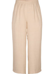 Losse broek met elastische tailleband en zakken, Beige