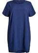 Korte jurk met een gekreukte textuur en korte mouwen, Blauw, Packshot image number 0