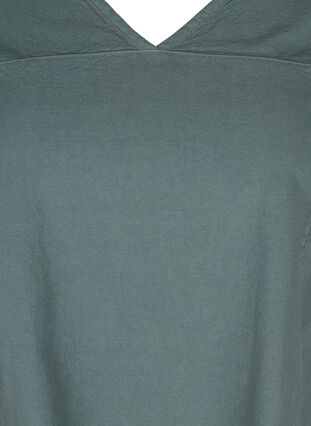 Katoenen jurk met korte mouwen, Balsam Green, Packshot image number 2