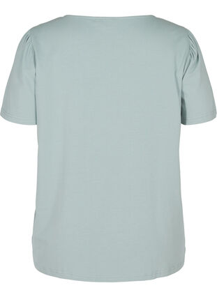 T-shirt met korte mouwen en kanten details, Silver Blue, Packshot image number 1