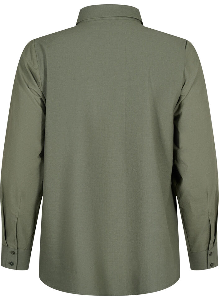 Katoenen overhemd met broderie anglaise, Thyme, Packshot image number 1