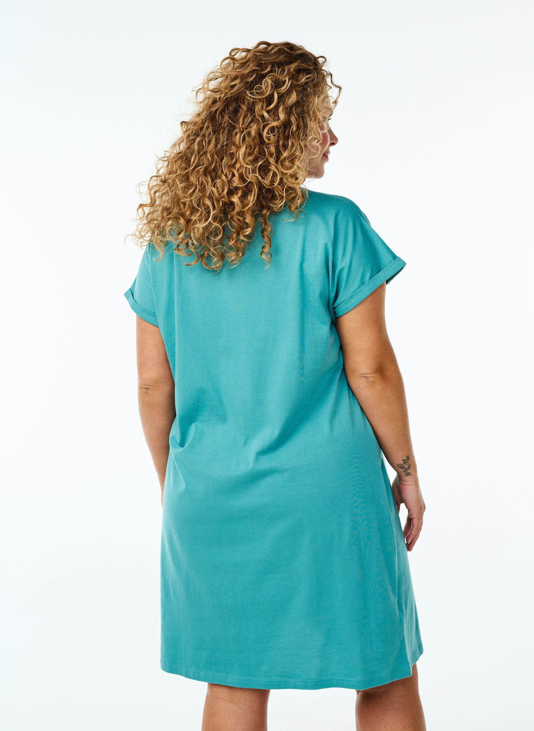 Zizzi2-pack T-shirtjurk met korte mouwen, Blauw, Model image number 2