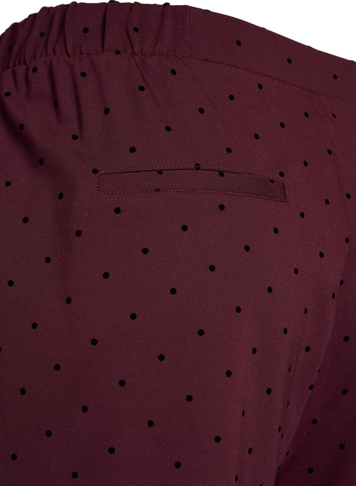 Gespikkelde broek met een high waist en straight-fit pijpen, Rood, Packshot image number 3