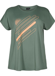 Korte mouw training t-shirt met print, Laurel W. w. Print