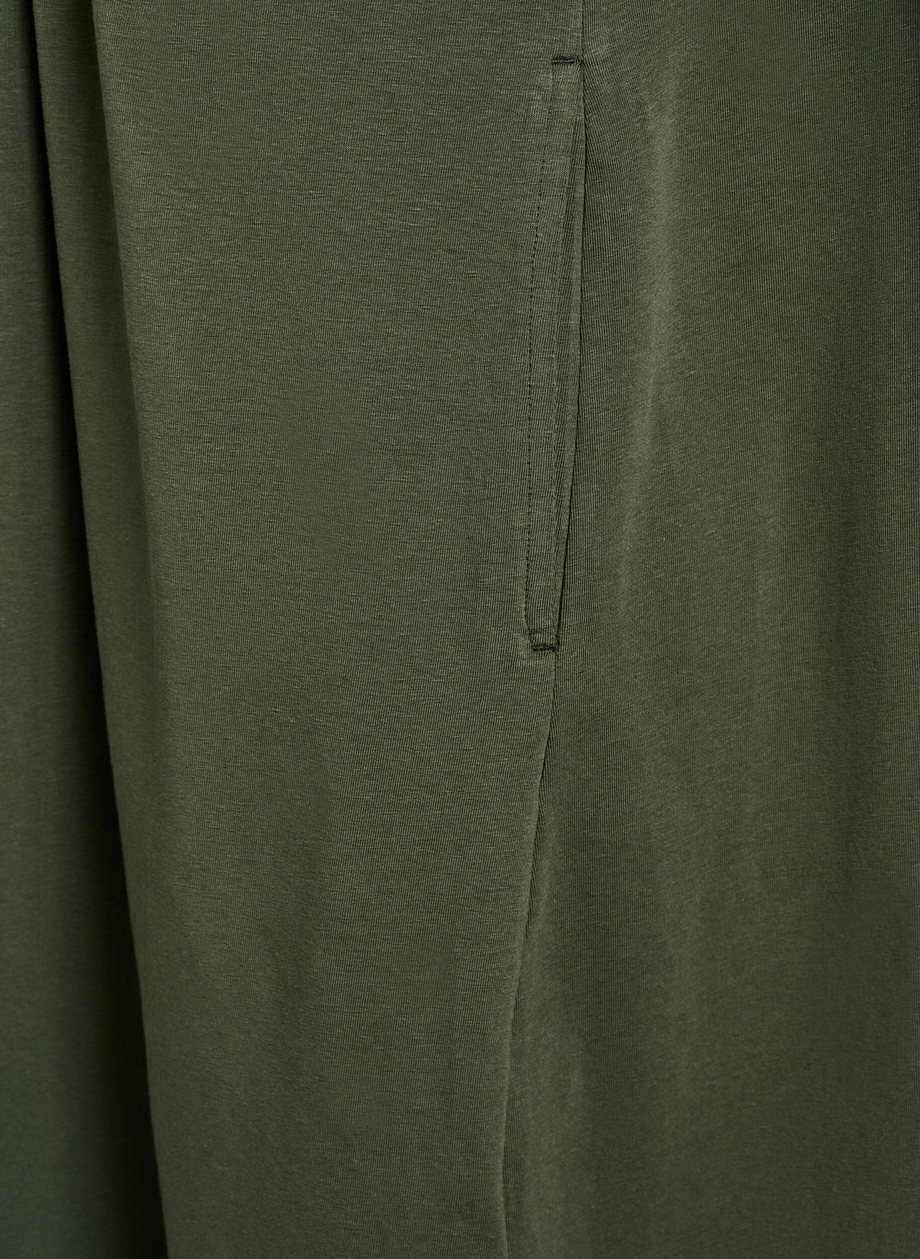 Zizzi Midi-jurk in katoen met korte mouwen, Groen, Packshot image number 4