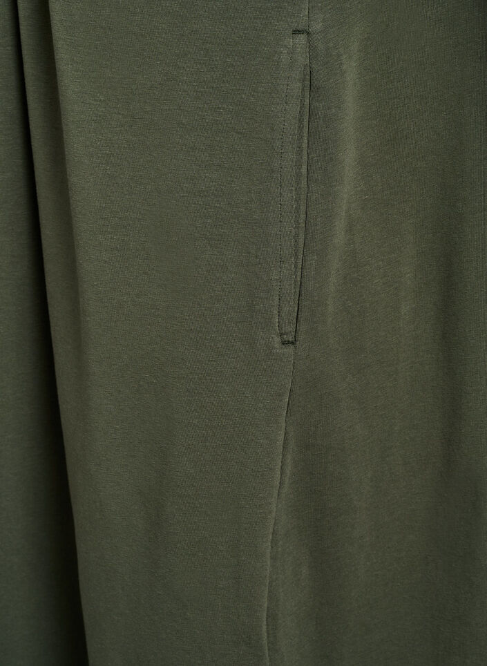 Midi-jurk in katoen met korte mouwen, Groen, Packshot image number 4