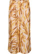 Wijde broek met bladprint en hoge elastische taille, Geel, Packshot image number 0