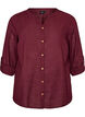 Katoenen blouse met een V-hals, Rood, Packshot image number 0