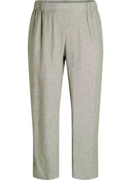 Linnen en viscose broek met losse pasvorm, Groen