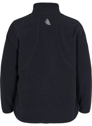 Fleece jas met zakken en rits, Black, Packshot image number 1