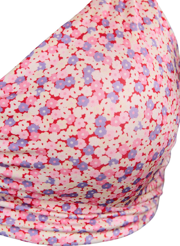 Bloemetjes bikini top met afneembare vulling, Roze, Packshot image number 2
