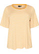 T-shirt met TENCEL&trade; Lyocell en strepen, Geel, Packshot image number 0