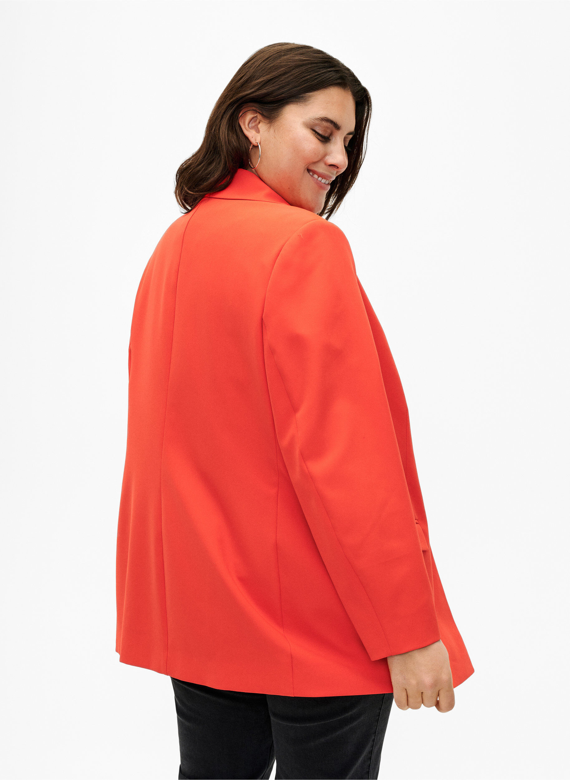 Zizzi Klassieke blazer met knoopsluiting, Orange.com, Model image number 1