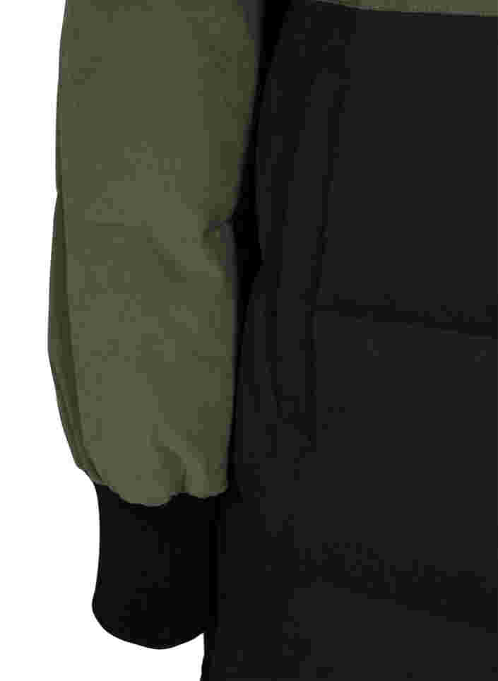 Lange winterjas met color-block, Grape Leaf W/Blk, Packshot image number 3