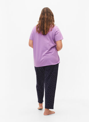 Katoenen pyjamabroek met print, Night Sky Dot, Model image number 1