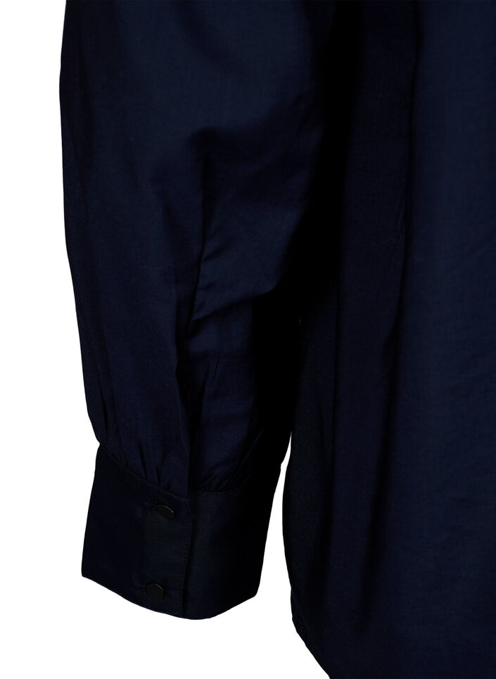 Visicoshirt Blouse met ruffles, Sky Captain, Packshot image number 3