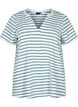 Katoenen t-shirt met strepen en V-hals, B.White/SeaP.Stripes, Packshot image number 0