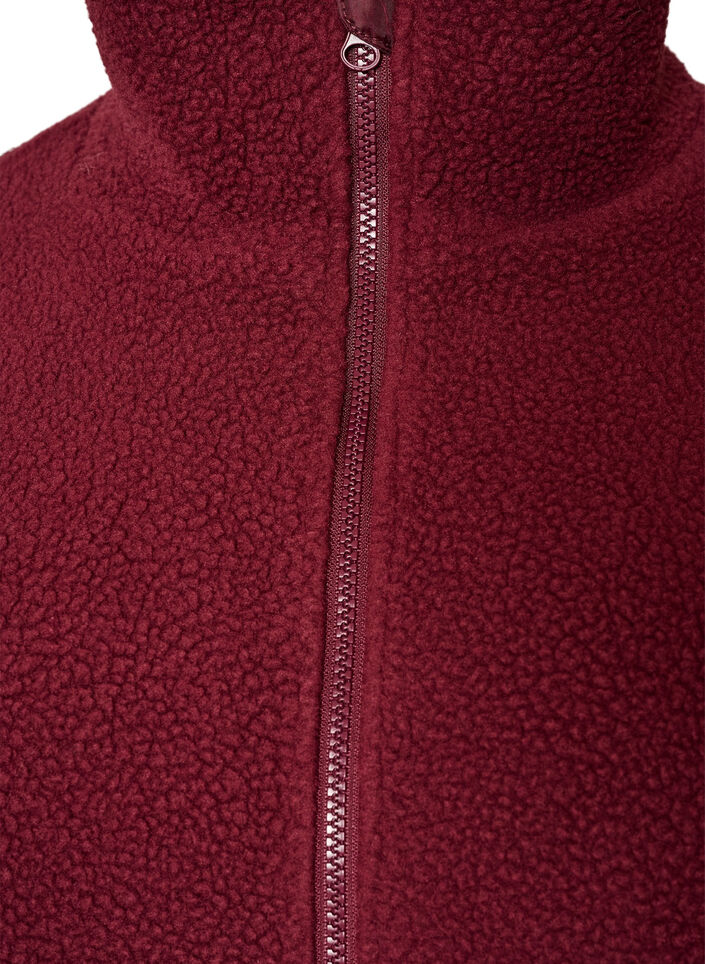 Teddyjas met broderie anglaise rand en hoge kraag, Rood, Packshot image number 2
