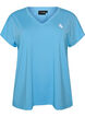Losvallend trainings-T-shirt met V-hals, Blauw, Packshot image number 0