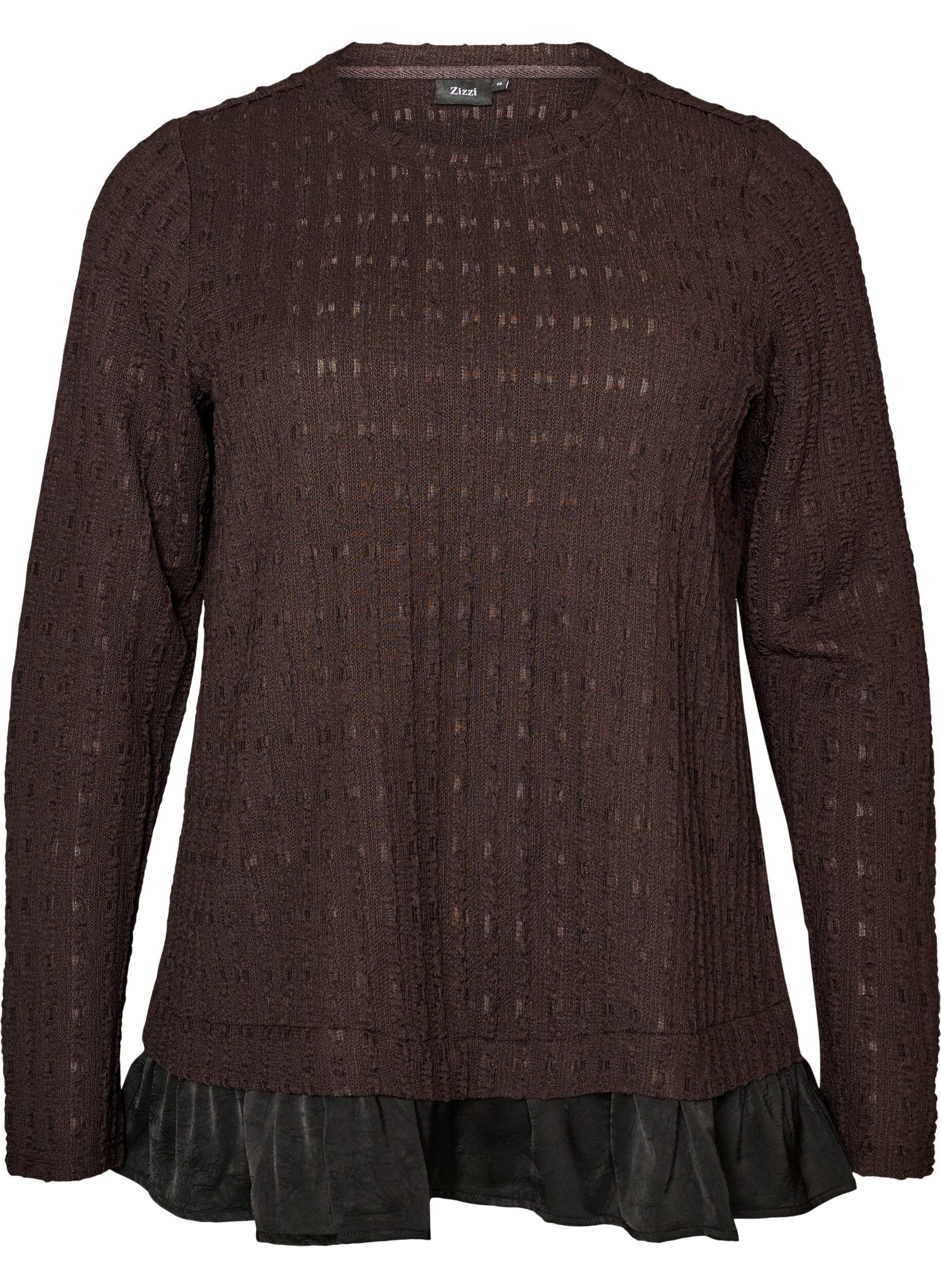 Blouse met structuur en volantzoom