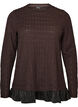 Blouse met structuur en volantzoom, Bruin, Packshot image number 0