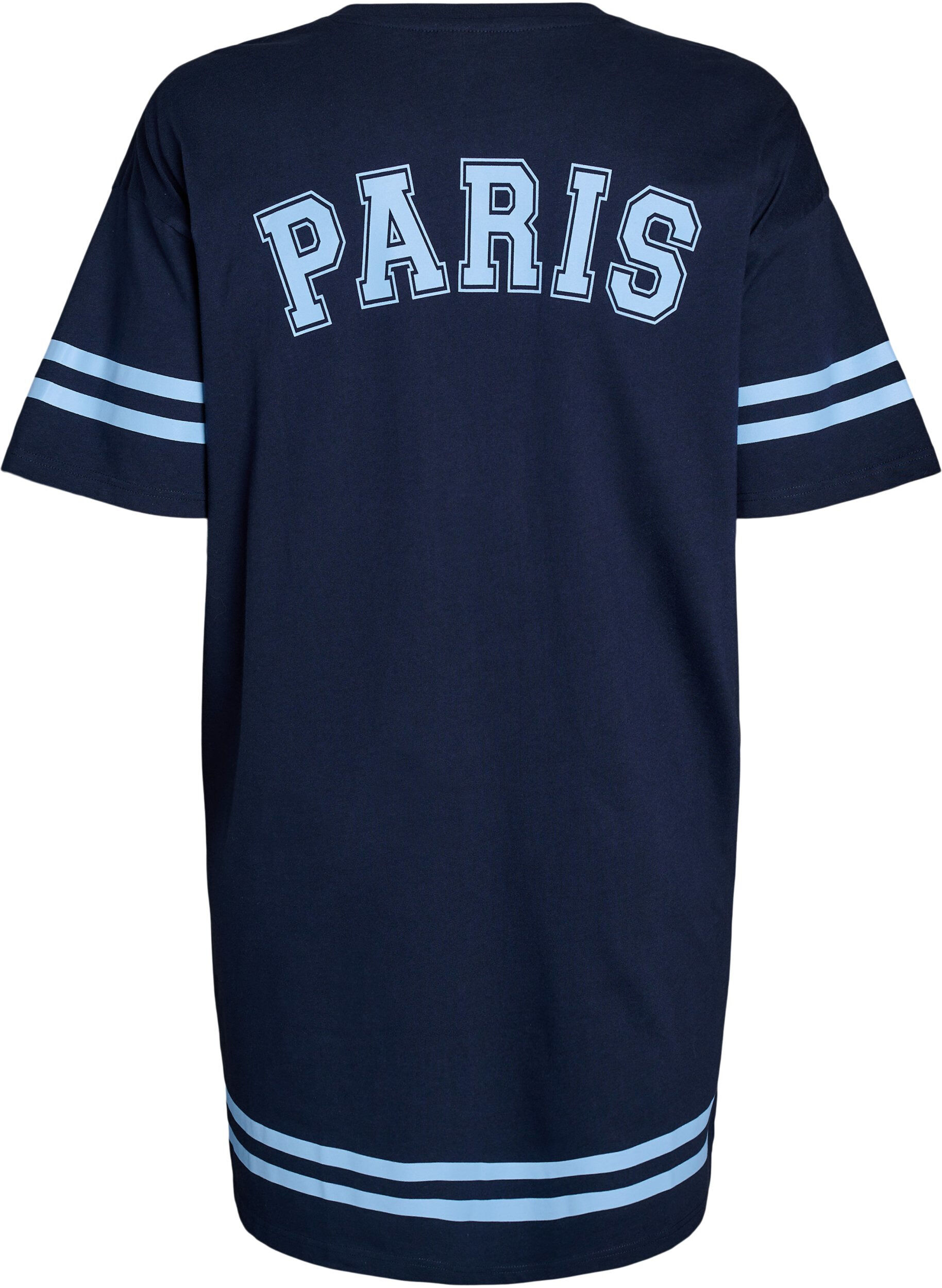 ZizziKort T-shirtjurkje met sportieve details, Blauw, Packshot image number 1