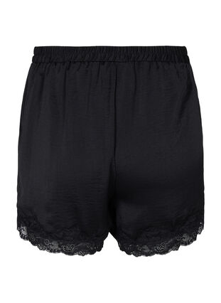 Pyjama shorts met kant, Black, Packshot image number 1