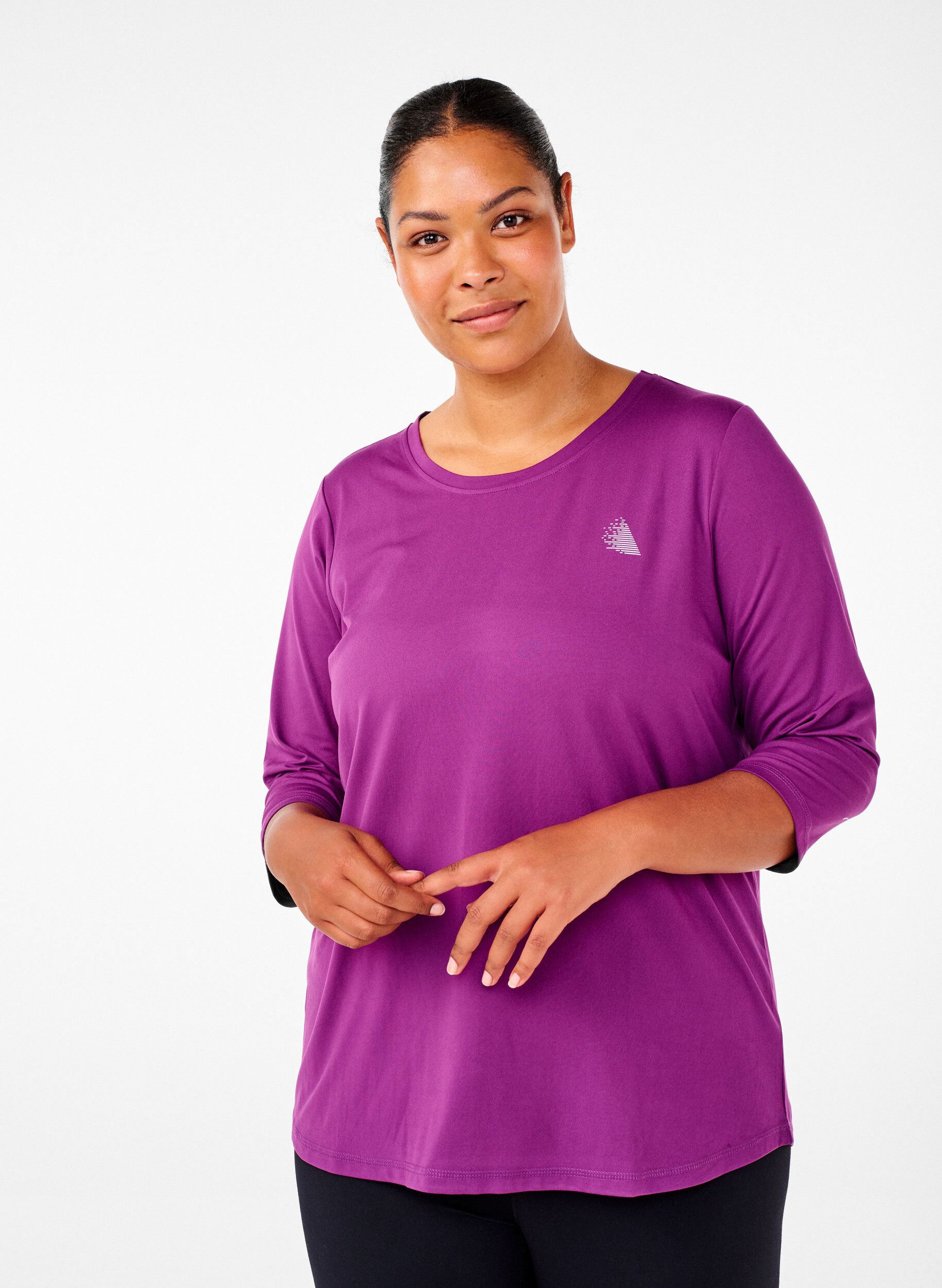 Work-out top met 3/4 mouwen, Paars, Model