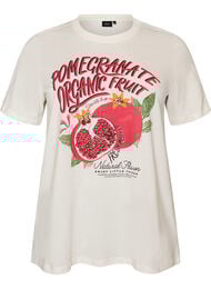 Katoenen T-shirt met print, Wit