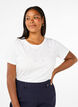 Katoenen T-shirt met strassteentjes, Bright White, Model image number 0