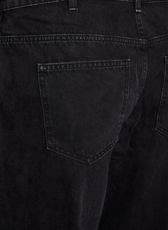 Straight-fit jeans met een strikceintuur, Zwart, Packshot image number 3