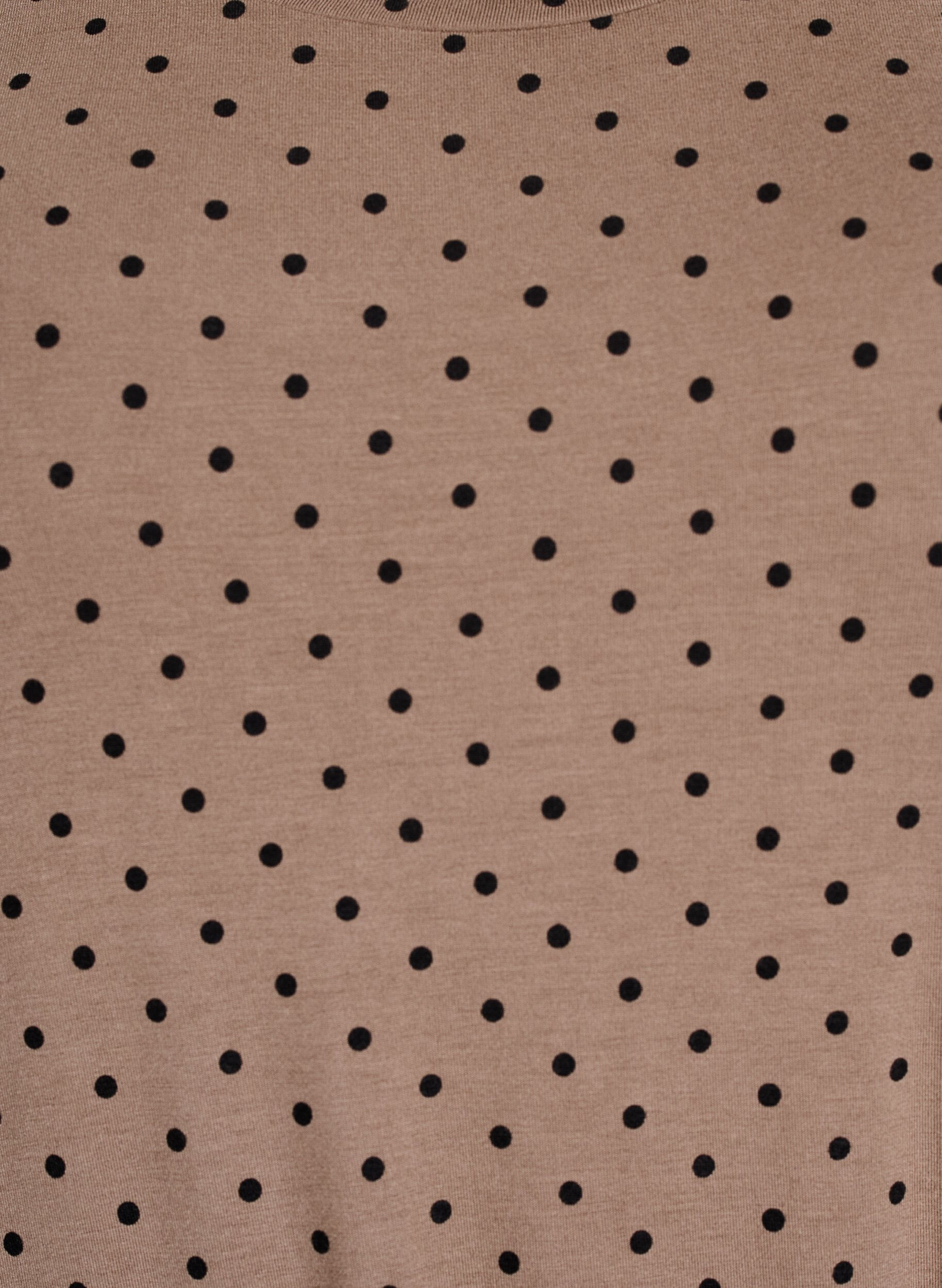 Zizzi Jersey midi jurk met strikriem in de taille, Bruin, Packshot image number 2