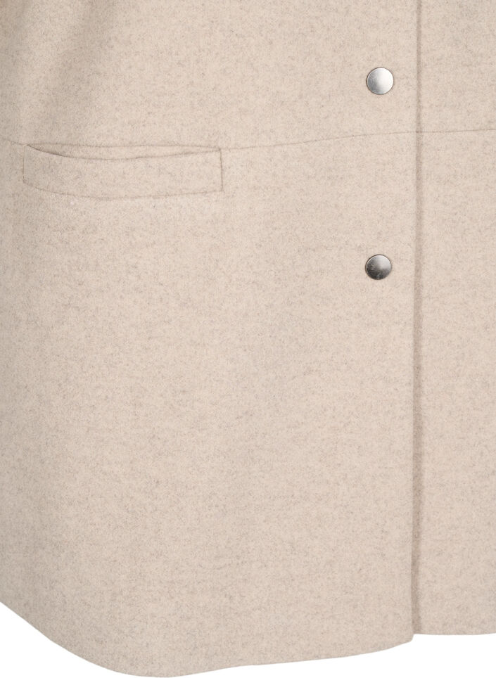 Cape-jack met korte mouwen in een wol-look, Simply Taupe Mel., Packshot image number 3