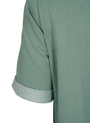 Sweatjurk met korte mouwen en zakken, Chinois Green, Packshot image number 3