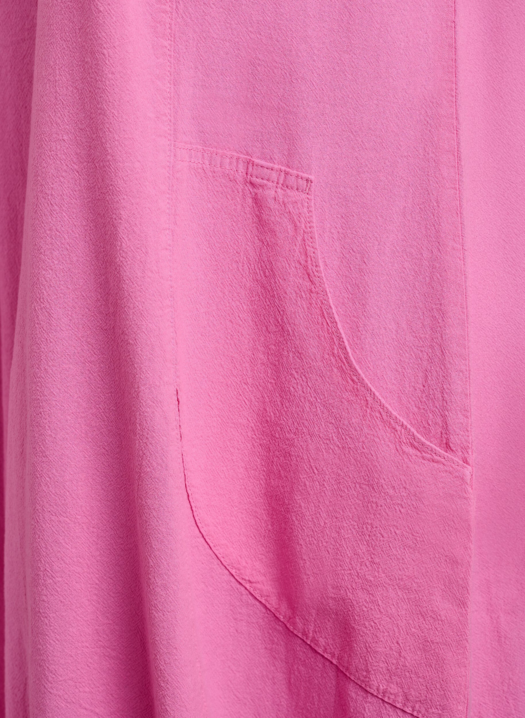 ZizziKatoenen jurk met korte mouwen, Roze, Packshot image number 3