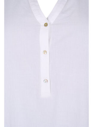 Shirt blouse met broderie anglaise en 3/4-mouwen, Bright White, Packshot image number 2