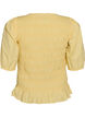 Smock blouse met volantzoom en boothals, Geel, Packshot image number 1