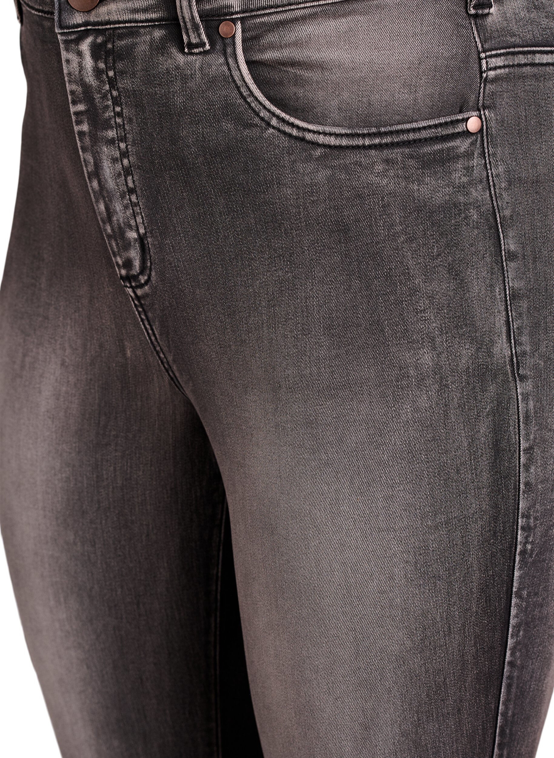 Zizzi Super slim Amy jeans met hoge taille, Grijs, Packshot image number 2