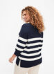 Gestreepte pullover van viscose met 3/4 mouwen, Navy Blazer/Birch, Model image number 1