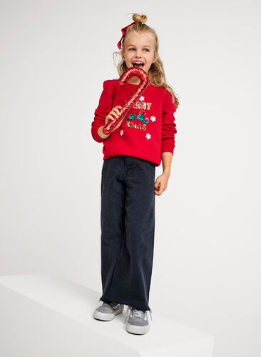 Kerst sweatshirt voor kinderen, Tango Red Merry XMAS, Image image number 1