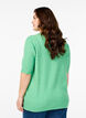 Gebreide blouse met korte mouwen, Groen, Model image number 2