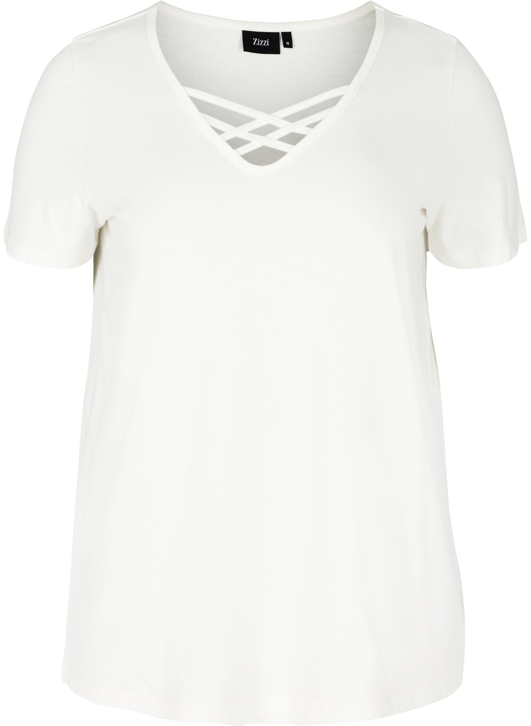 Zizzi T-shirt, Warm Off-white, Packshot image number 0