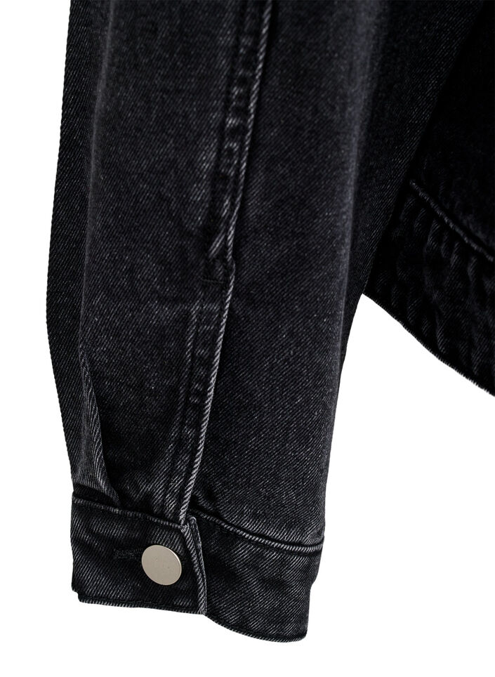 Spijkerjack met parelfranjes, Grijs, Packshot